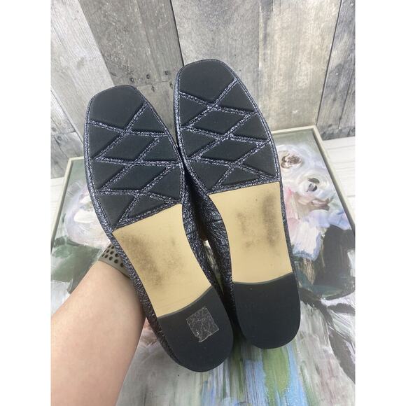 Tory Burch Laila Ballet Flat in Blue Metallic Size 11 - Picture 10 of 11